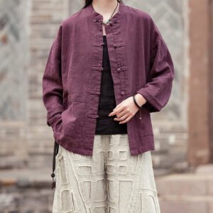 Chinese style ramie women's Morning exercise Tai Chi clothes