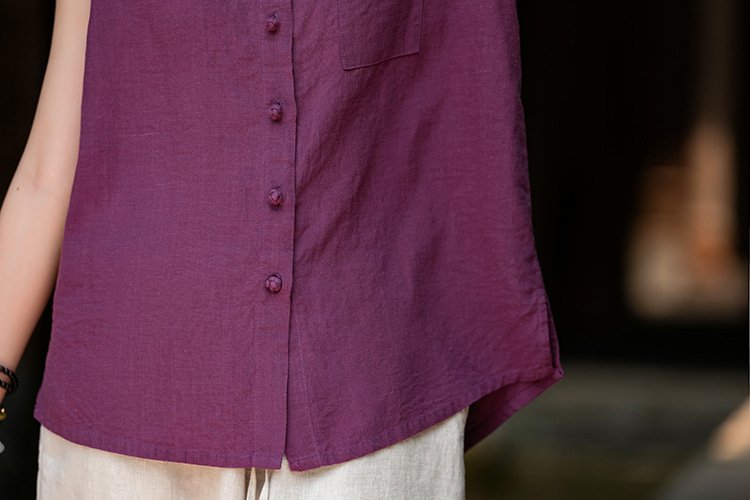 Women's stand collar vest sleeveless shirt