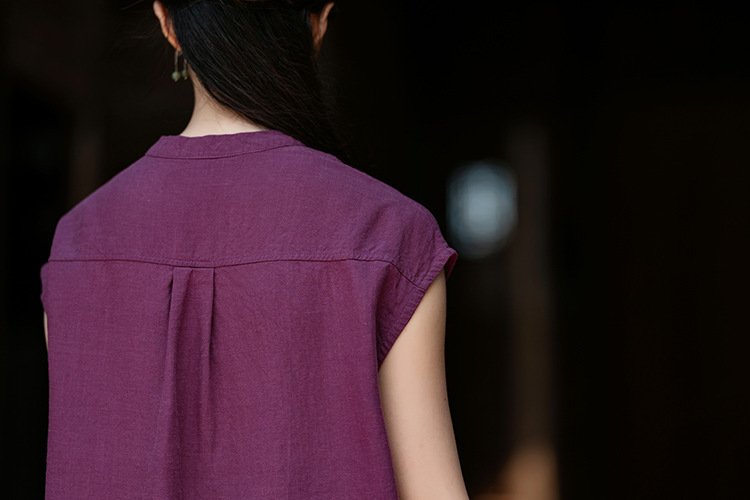 Women's stand collar vest sleeveless shirt